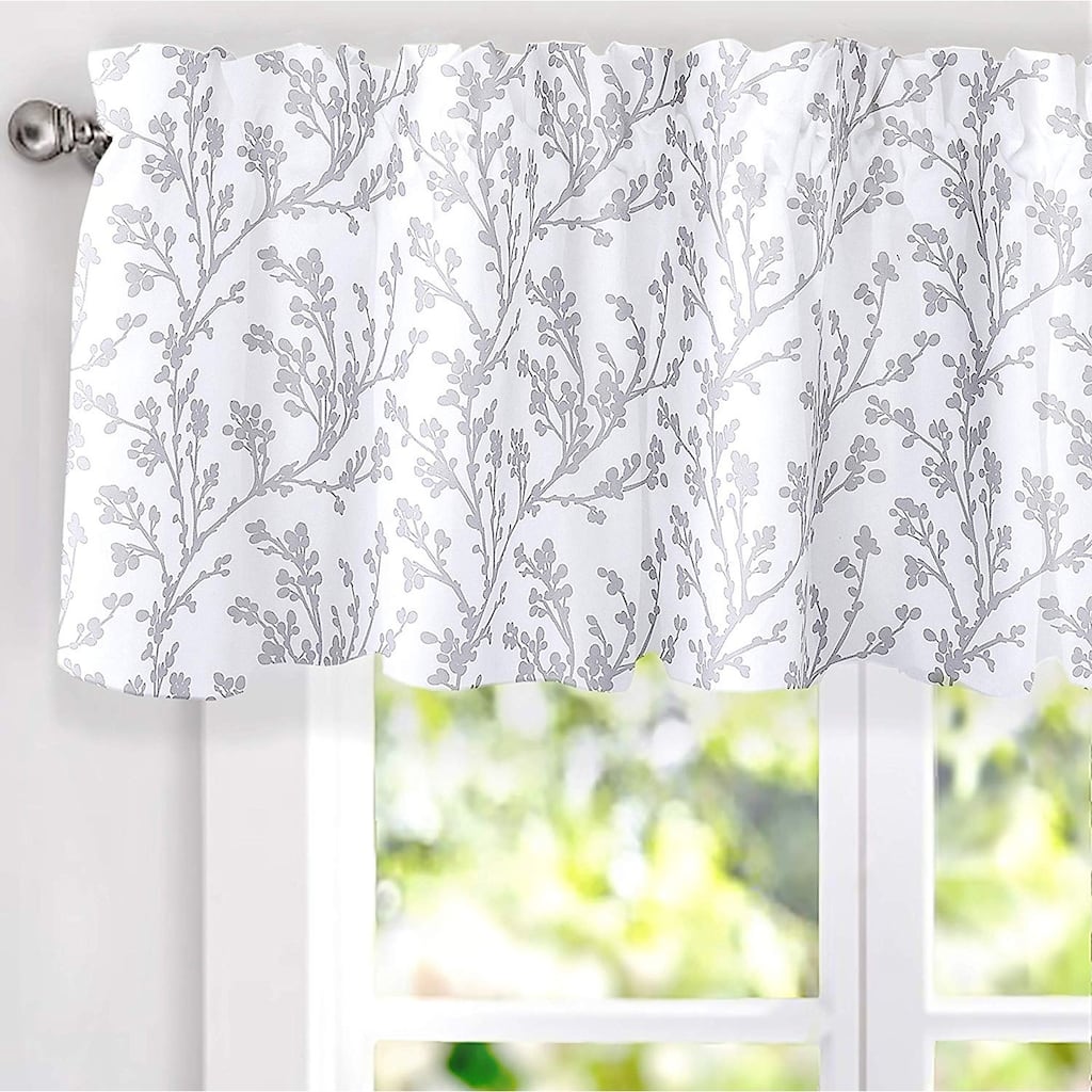 DriftAway Sarah Floral Tree Branch Pattern Blackout Window Curtain Valance - 52'' width x 18'' length - 52'' width x 18'' length