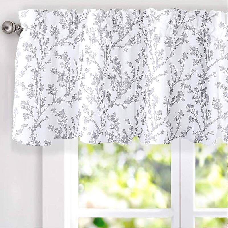 DriftAway Sarah Floral Tree Branch Pattern Blackout Window Curtain Valance - 52'' width x 18'' length - 52'' width x 18'' length