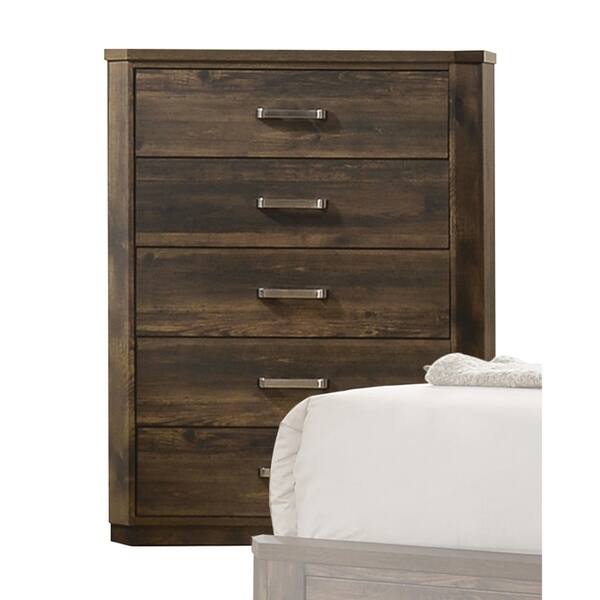 Shop Transitional Style 5 Drawer Wooden Chest With Plinth Base