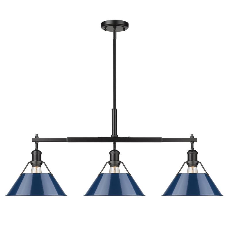 Carbon Loft Sawalha Linear Pendant - Matte Black with Matte Navy