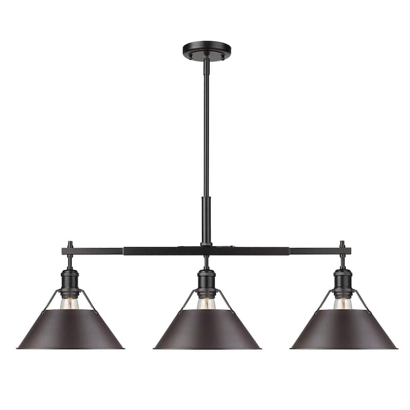 Carbon Loft Sawalha Linear Pendant - Matte Black with Rubbed Bronze