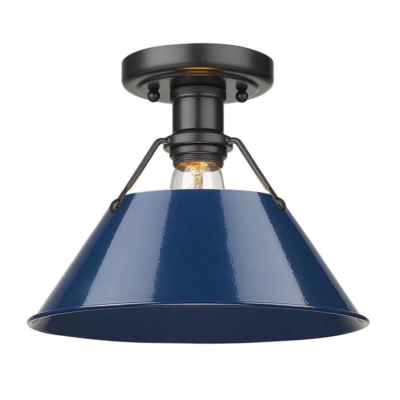 Golden Lighting Orwell 1-light Industrial Flush Mount Ceiling Light - 10 Dia x 8 H