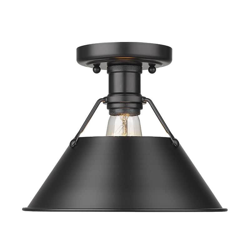 Golden Lighting Orwell 1-light Industrial Flush Mount Ceiling Light - 10 Dia x 8 H