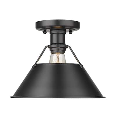 Golden Lighting Orwell 1-light Industrial Flush Mount Ceiling Light - 10 Dia x 8 H