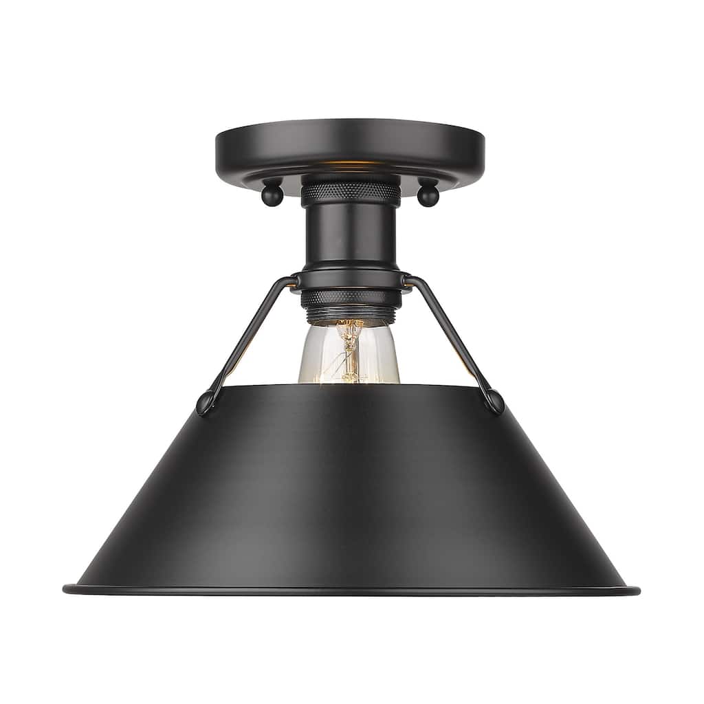 Golden Lighting Orwell 1-light Industrial Flush Mount Ceiling Light - 10 Dia x 8 H