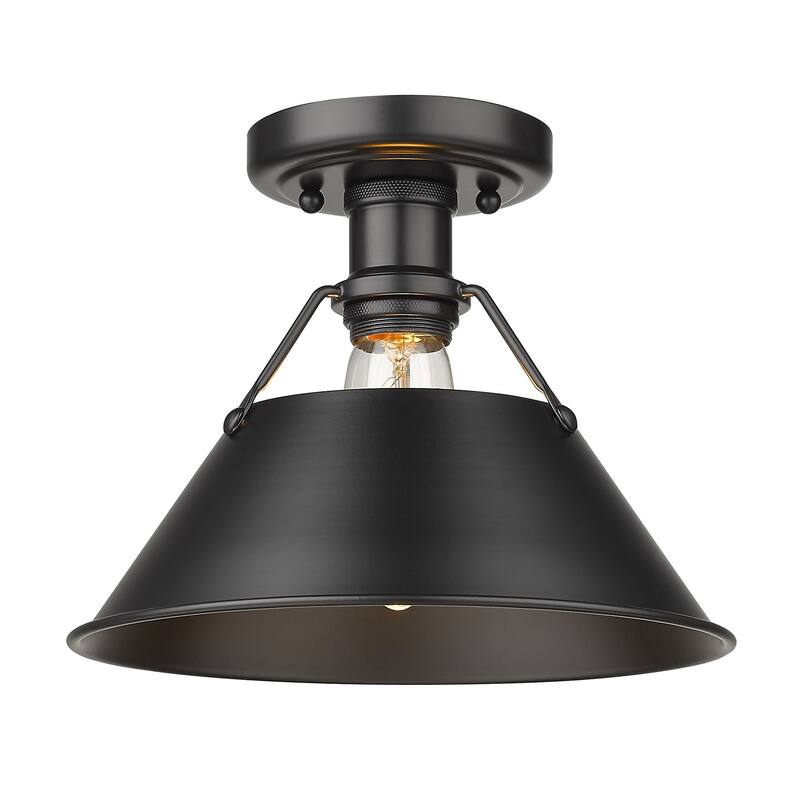 Golden Lighting Orwell 1-light Industrial Flush Mount Ceiling Light - 10 Dia x 8 H