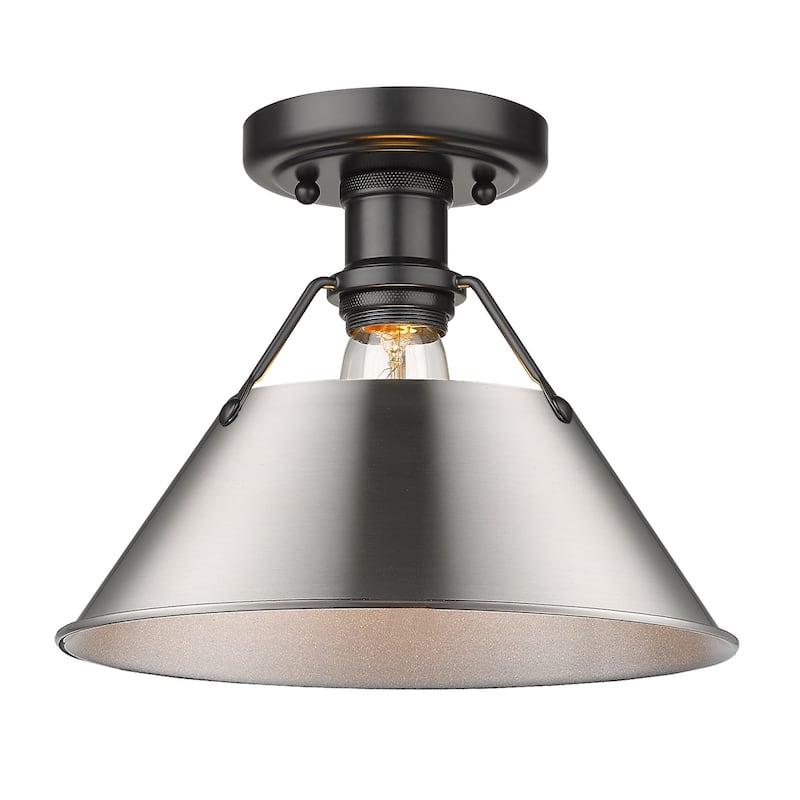 Golden Lighting Orwell 1-light Industrial Flush Mount Ceiling Light - 10 Dia x 8 H