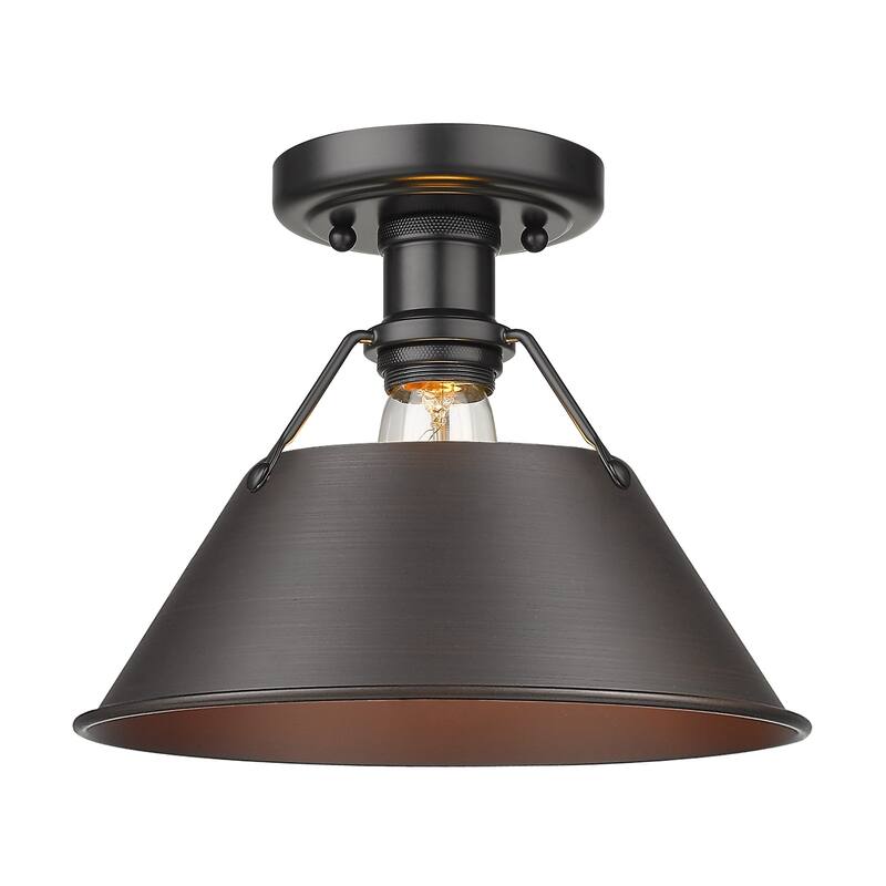 Golden Lighting Orwell 1-light Industrial Flush Mount Ceiling Light - 10 Dia x 8 H