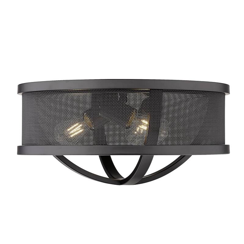 Colson 15-inch Industrial Chic Flush Mount