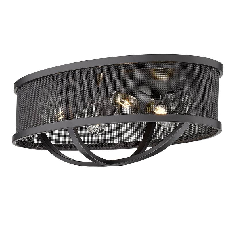 Colson 15-inch Industrial Chic Flush Mount