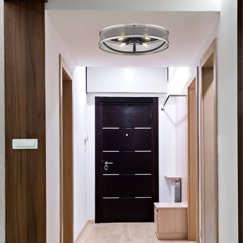 Colson 15-inch Industrial Chic Flush Mount