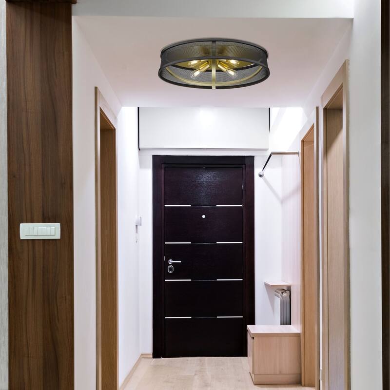 Colson 15-inch Industrial Chic Flush Mount