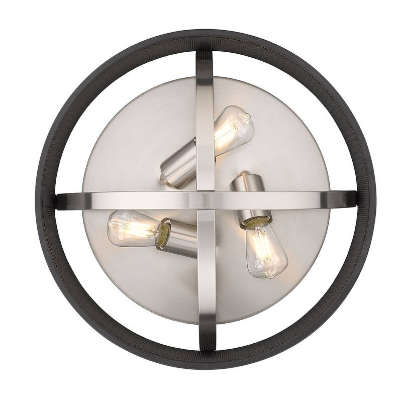 Colson 15-inch Industrial Chic Flush Mount