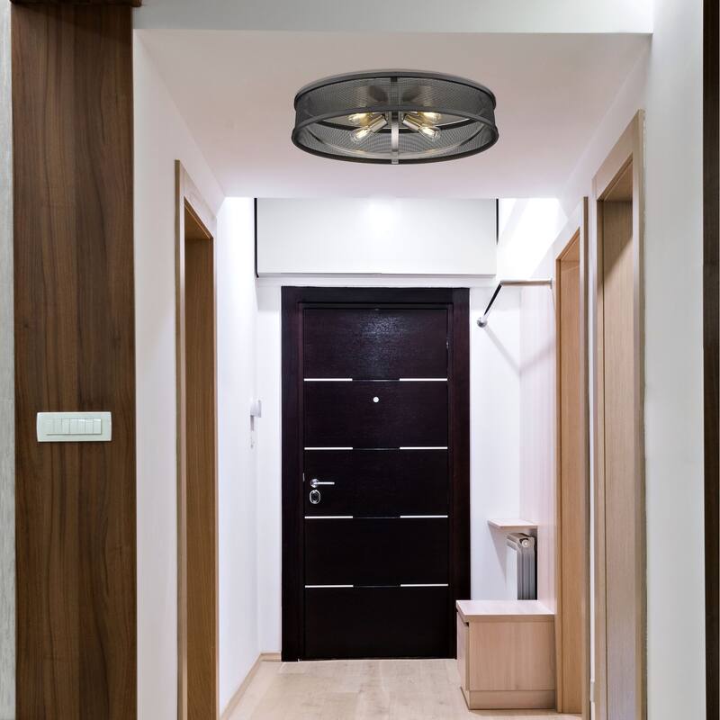 Colson 15-inch Industrial Chic Flush Mount