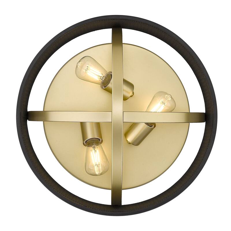 Colson 15-inch Industrial Chic Flush Mount
