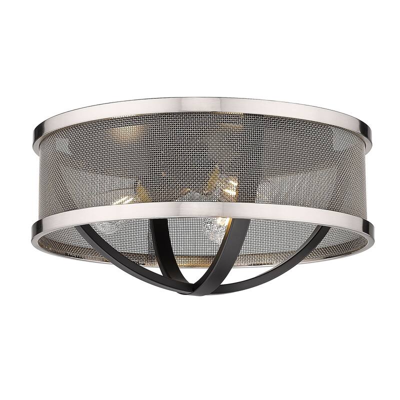Colson 15-inch Industrial Chic Flush Mount