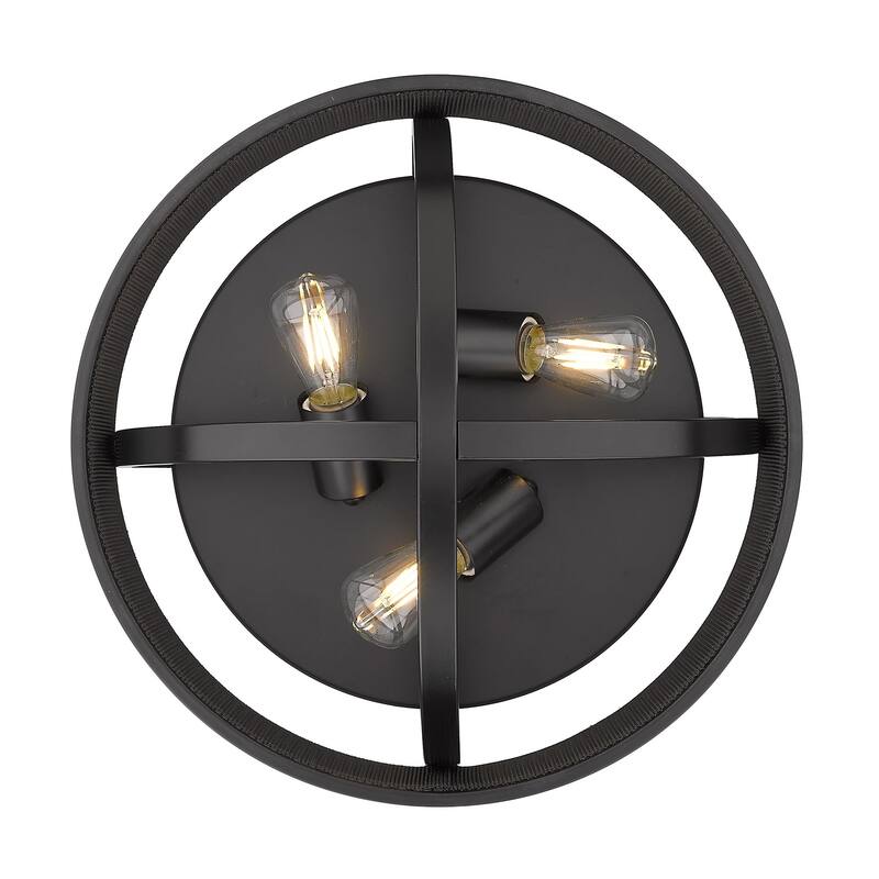 Colson 15-inch Industrial Chic Flush Mount
