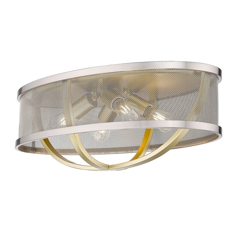 Colson 15-inch Industrial Chic Flush Mount
