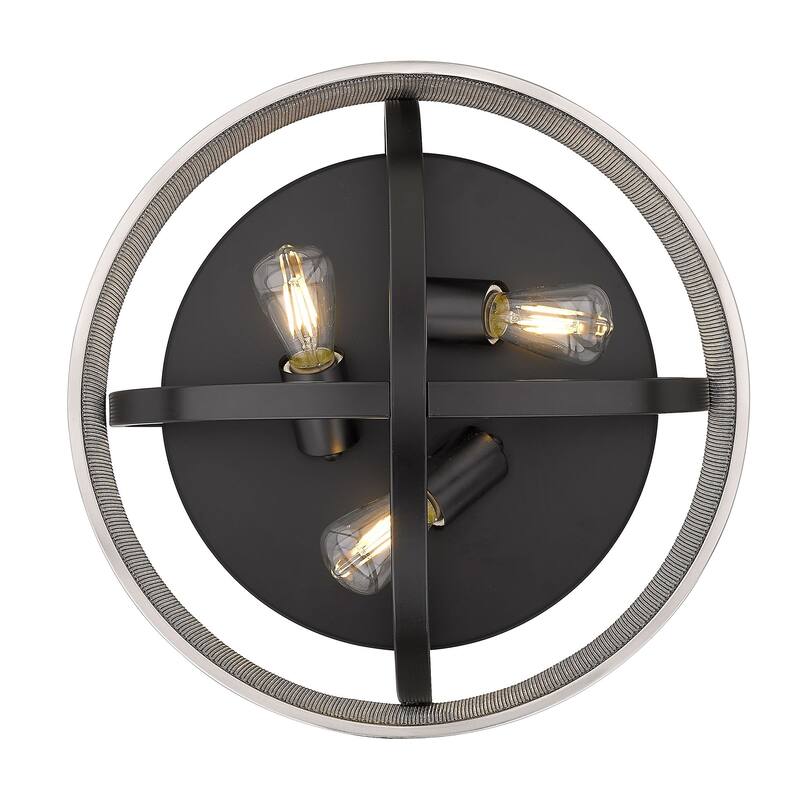 Colson 15-inch Industrial Chic Flush Mount