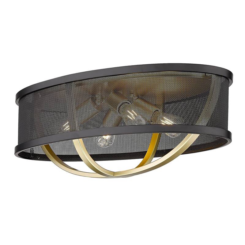 Colson 15-inch Industrial Chic Flush Mount