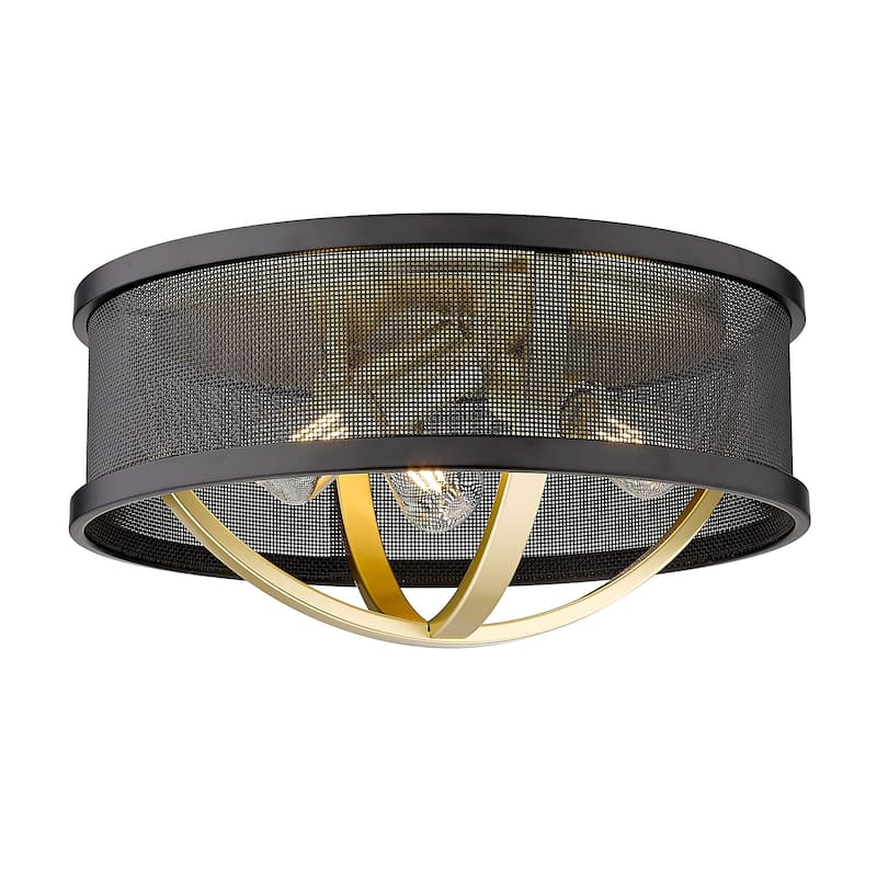 Colson 15-inch Industrial Chic Flush Mount