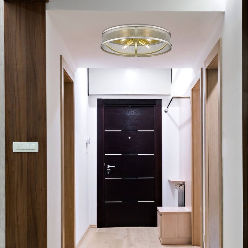 Colson 15-inch Industrial Chic Flush Mount