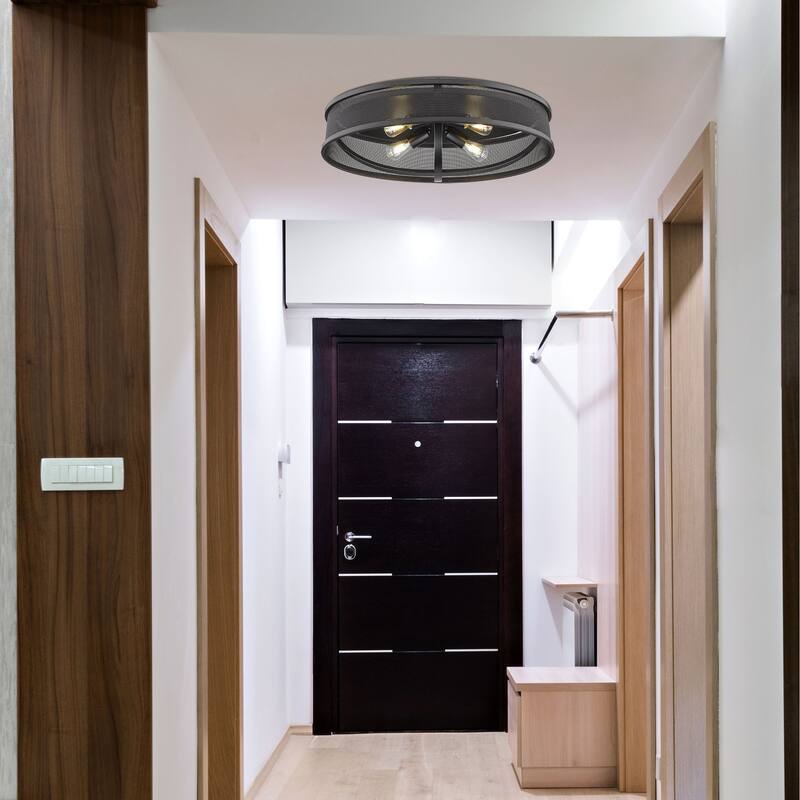 Colson 15-inch Industrial Chic Flush Mount