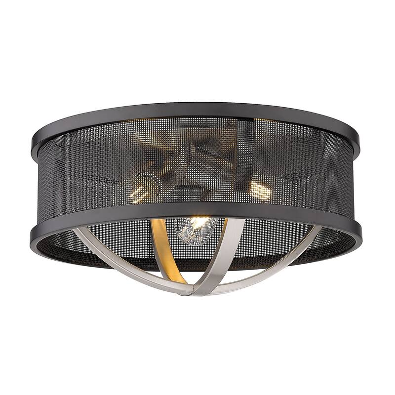 Colson 15-inch Industrial Chic Flush Mount