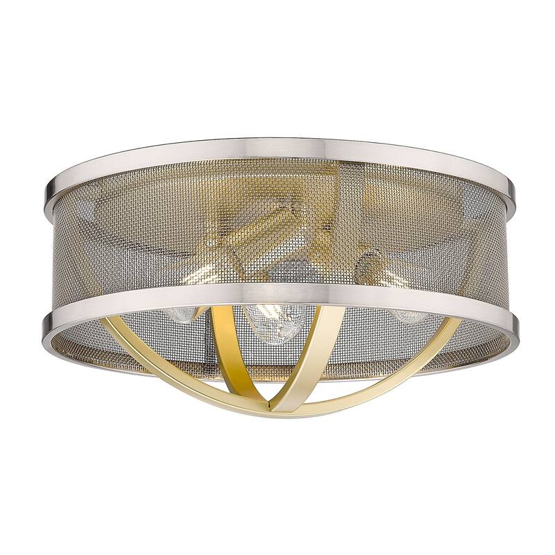 Colson 15-inch Industrial Chic Flush Mount