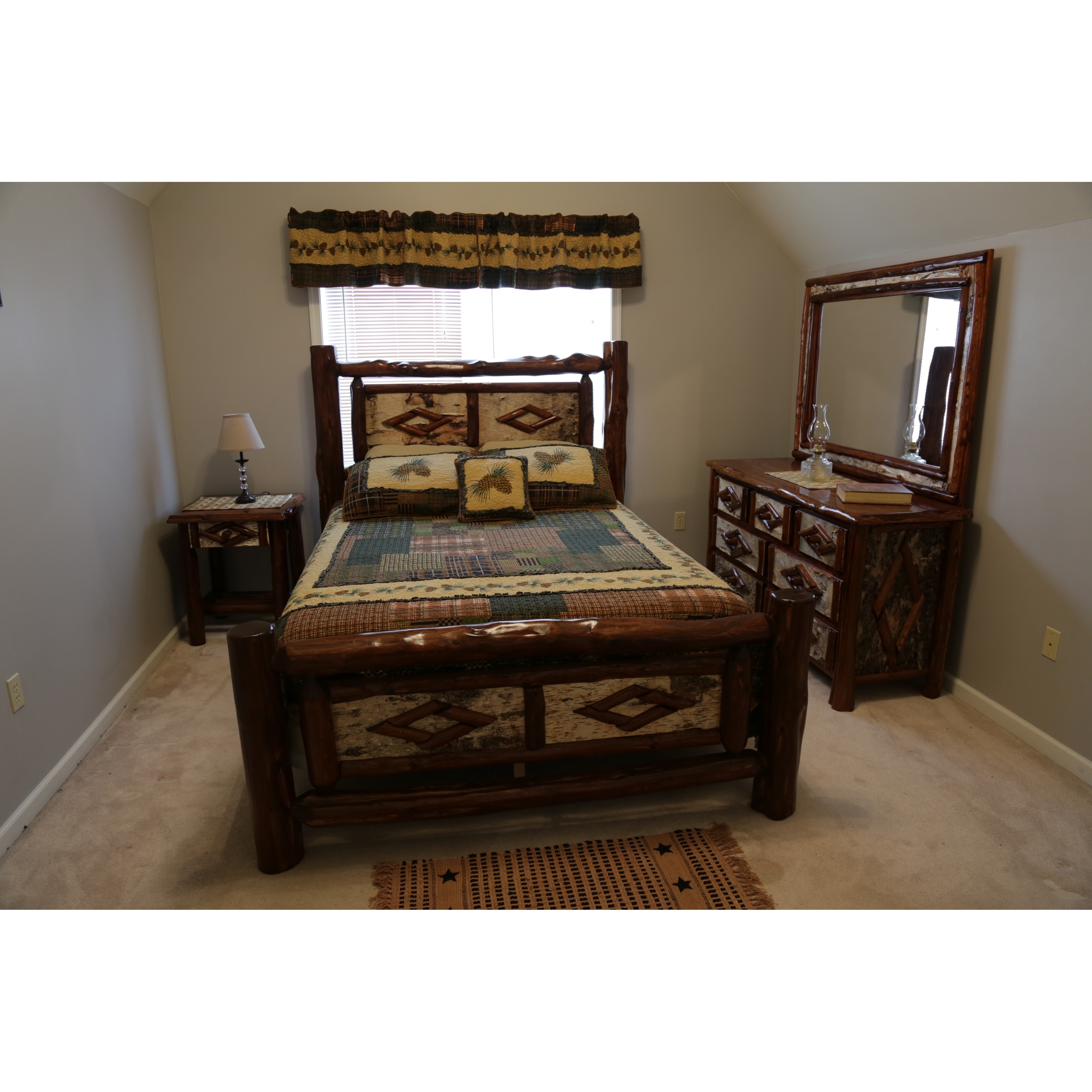 Red Cedar Log Diamond Bedroom Set Adirondack Collection