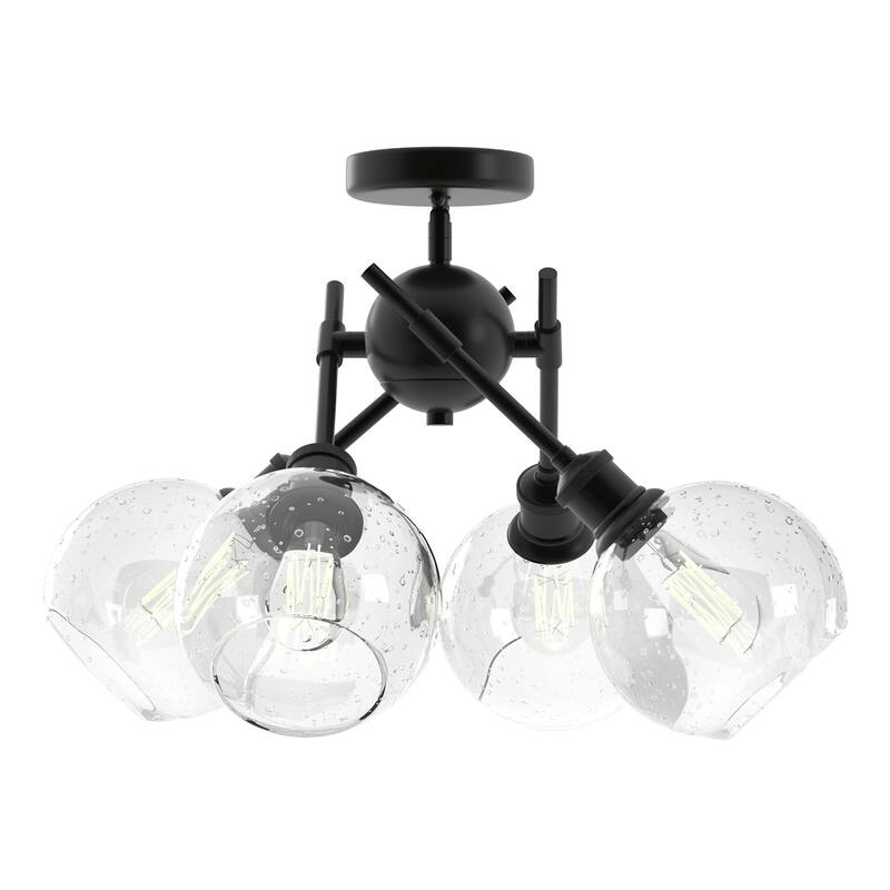 Carbon Loft Lissek Semi-flush Sputnik Chandelier - Matte Black - Glass