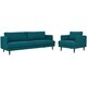 preview thumbnail 15 of 22, Agile Upholstered Fabric Sofa and Armchair Set