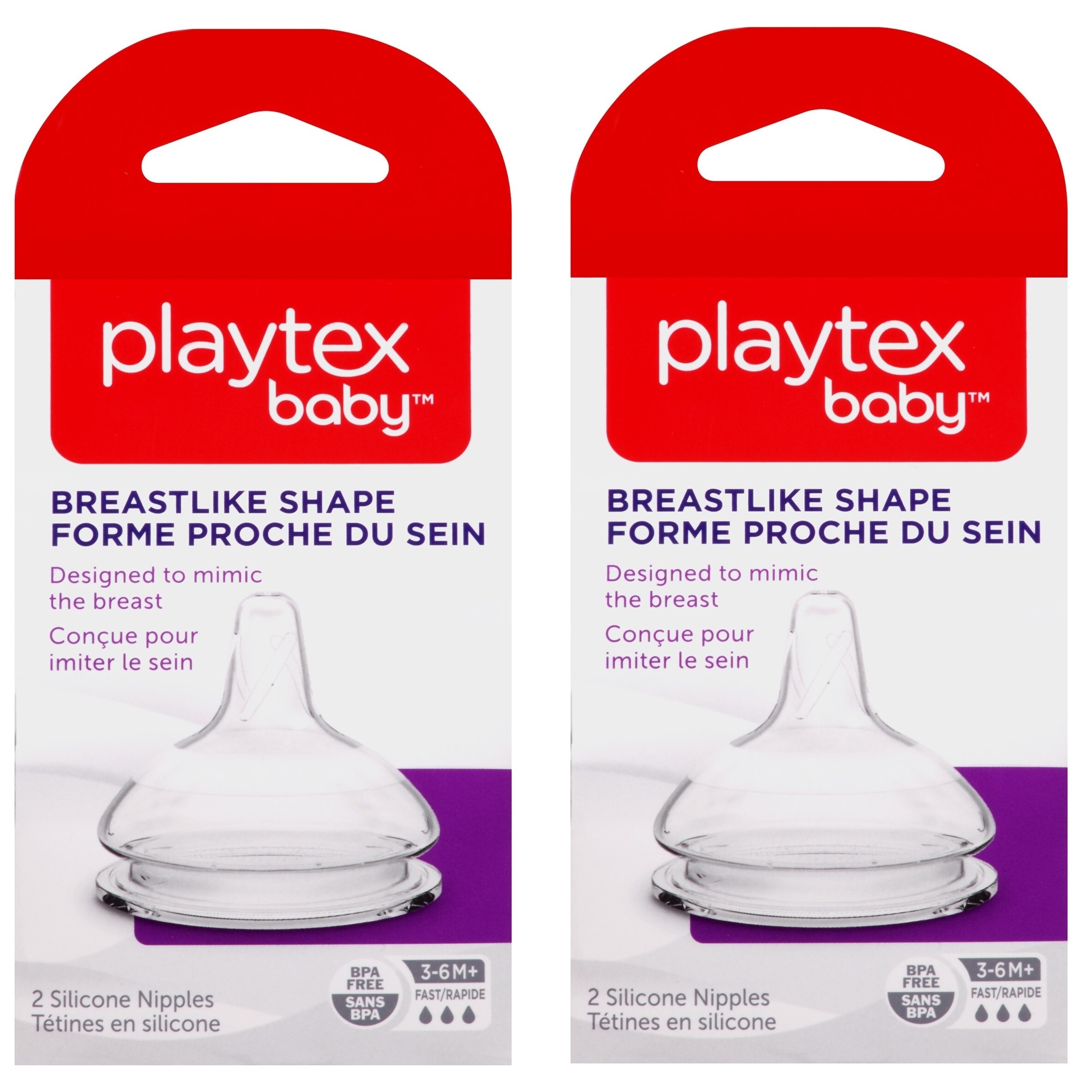 2 Count Fast Flow 6m+ 3 Pack Philips AVENT BPA Free Natural Nipple Shape