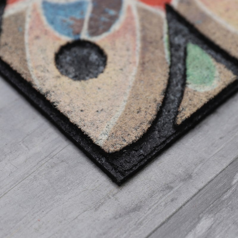 Mohawk Home Floral Welcome All Weather Recycled Rubber Door Mat - 1'6" x 2'6"