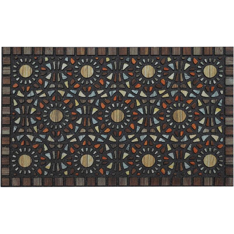 Mohawk Home Mosaic Medallion All Weather Recycled Rubber Door Mat - 1'6" x 2'6"