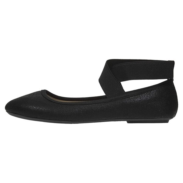 black strap shoes flat