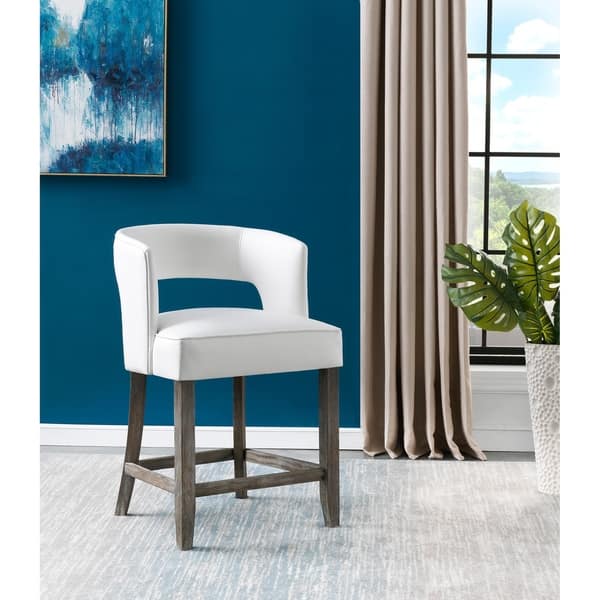 slide 2 of 4, Somette Philly Brown with White Fabric Counter Height Barstool
