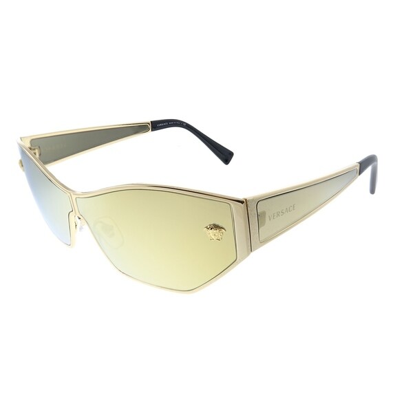 Shop Versace VE 2205 10027P Womens Gold Frame Gold Mirror Lens Sunglasses - Overstock - 30392500