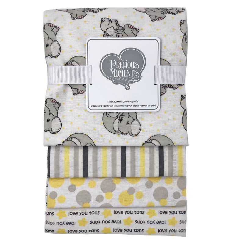 Precious Moments 4 Piece Baby Receiving Blankets - Yellow