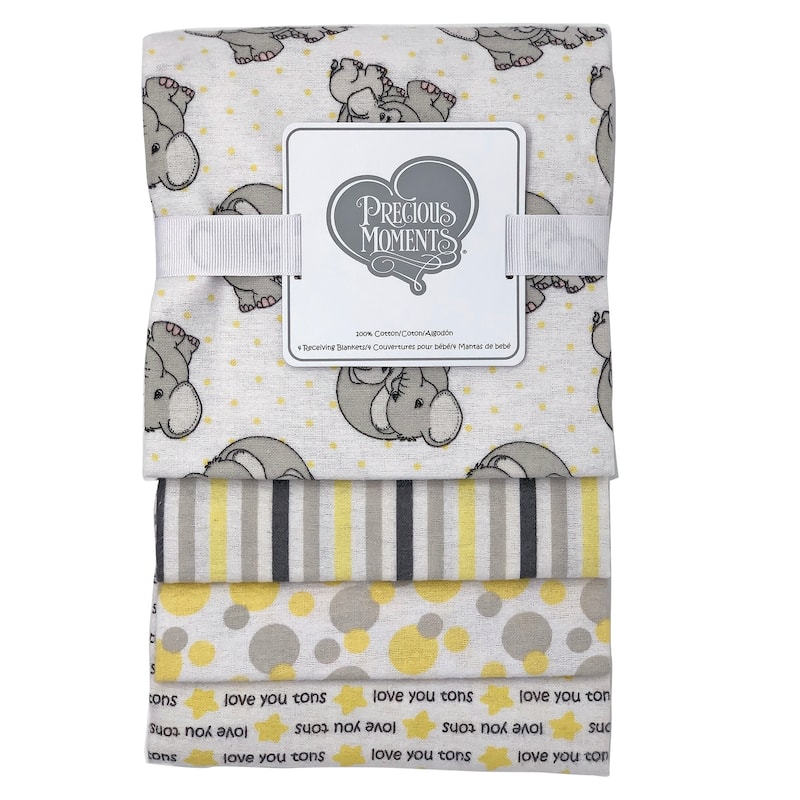 Precious Moments 4 Piece Baby Receiving Blankets - Yellow