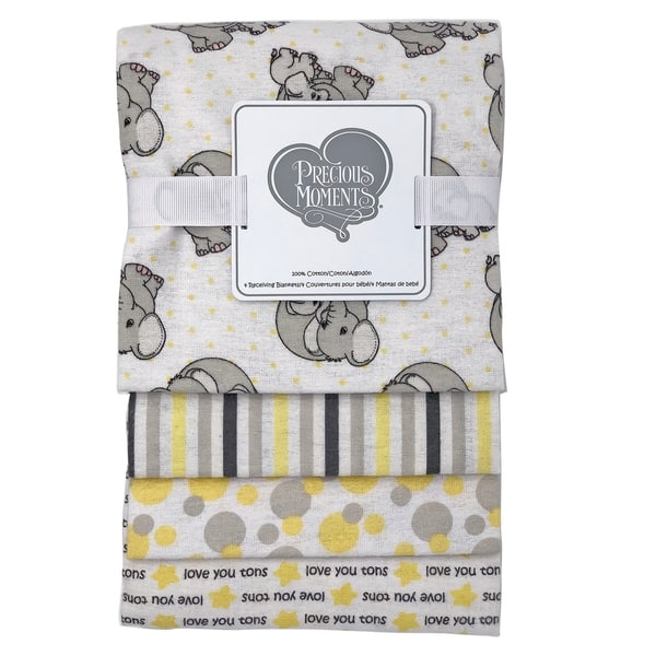 slide 1 of 1, Precious Moments 4 Piece Baby Receiving Blankets Yellow