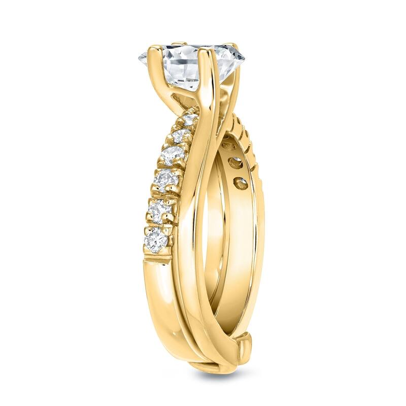 Auriya 18k Gold 1 3/4ctw Insert Solitaire Diamond Engagement Ring Set (D, VS2)