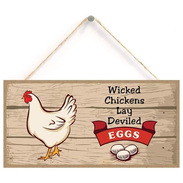 Country Kitchen Wall chicken ROOSTER Decor Ornament 4x4" mfd wood Sign 