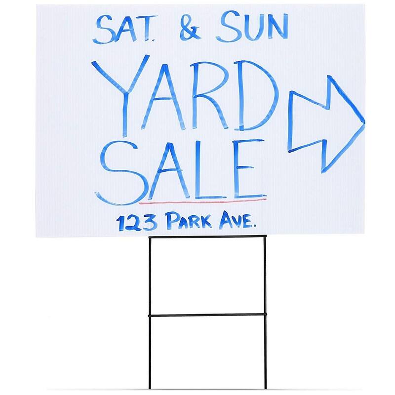 Juvale 6-Pack Corrugated Plastic Yard Signs with Stakes 17x12 for Outdoor, 4mm Thick