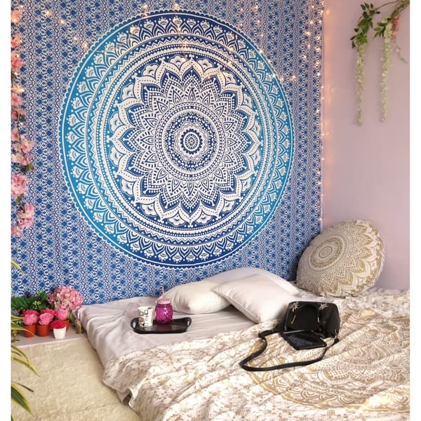 Shop Queen Mandala Tapestry Cotton Bohemian Wall Hanging