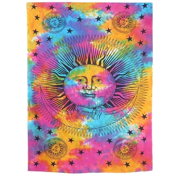 Indian Tie Dye Mandala Tapestry Hippie Throw Bedspread Dorm Decor Bohemian Bedding Psychedelic Tapestry