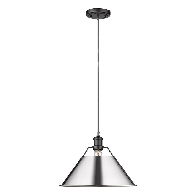 Orwell 1 Light Pendant - Matte Black with Chrome