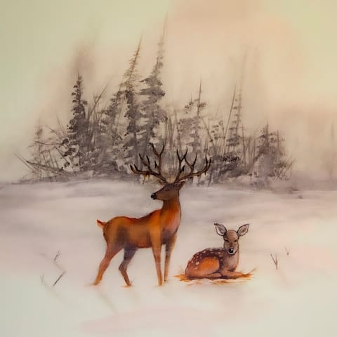 Deer by Ed Capeau Art Painting Reproduction Print POD