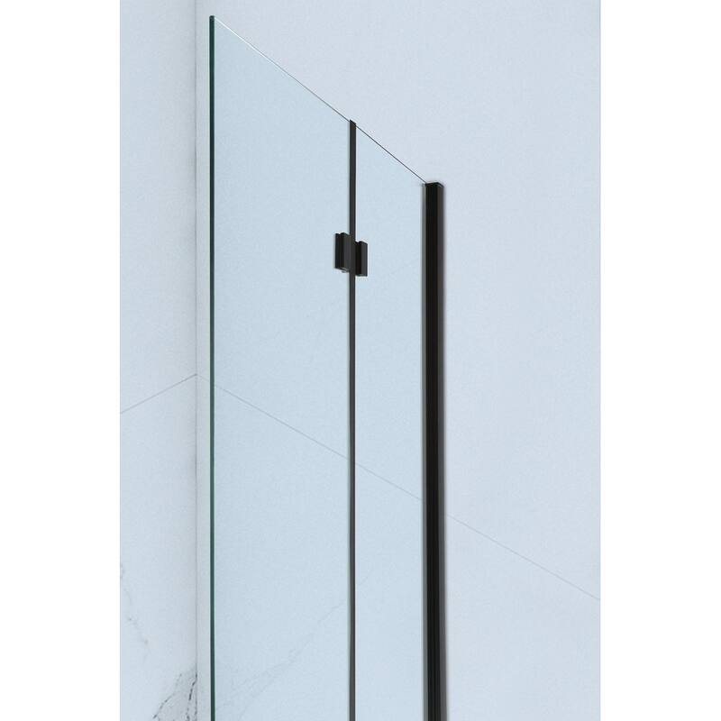 Tidy 55" x 39" Frameless Bi-Fold Tub Door in Black