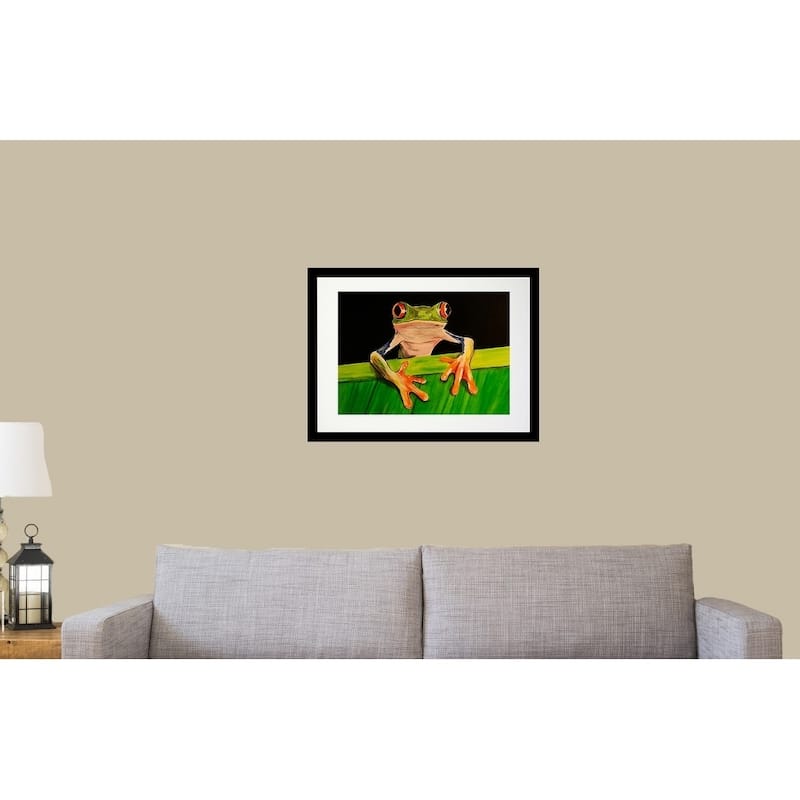 FRAMED What The Frog by Ed Capeau Art Painting Reproduction - 16 x 20 - Black